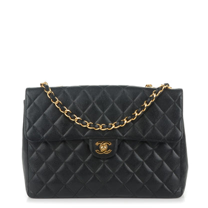 Chanel Caviar Quilted Jumbo Single Flap Black 1 of 9