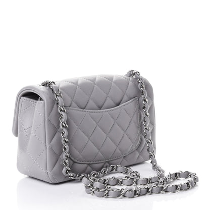 Chanel Lambskin Quilted Mini Rectangular Flap Grey 2 of 6
