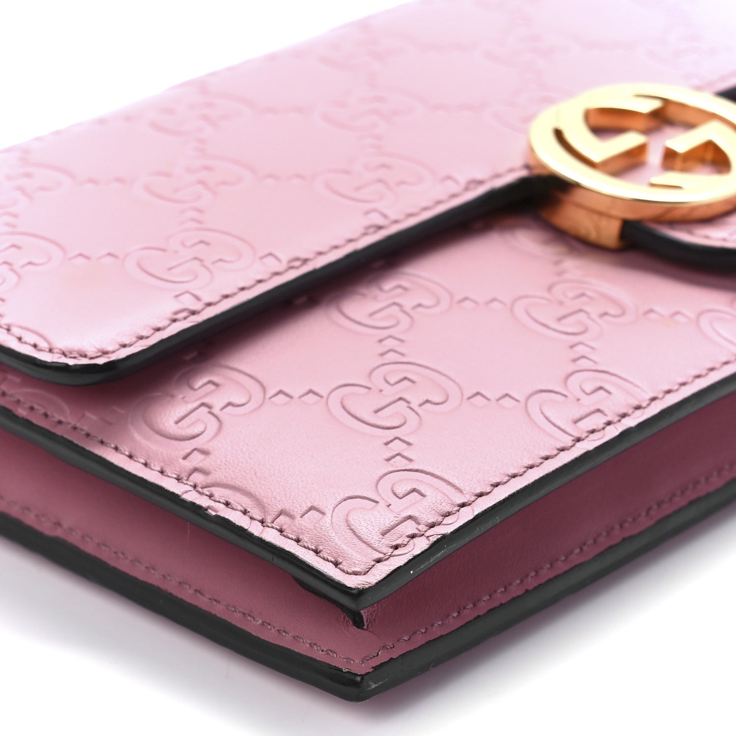 Guccissima Icon Chain Wallet Carmine Rose
