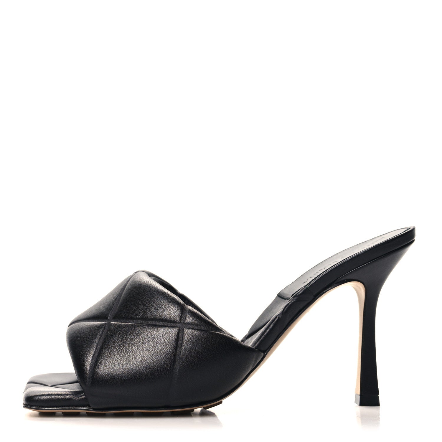 Bottega Veneta Nappa Quilted Rubber Lido Mule Sandals 39 Black 1 of 9
