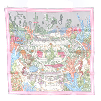 Hermes Silk Vintage Ex Libris Atlantis Scarf 70 Gris Perle Rose Pale 1 of 5