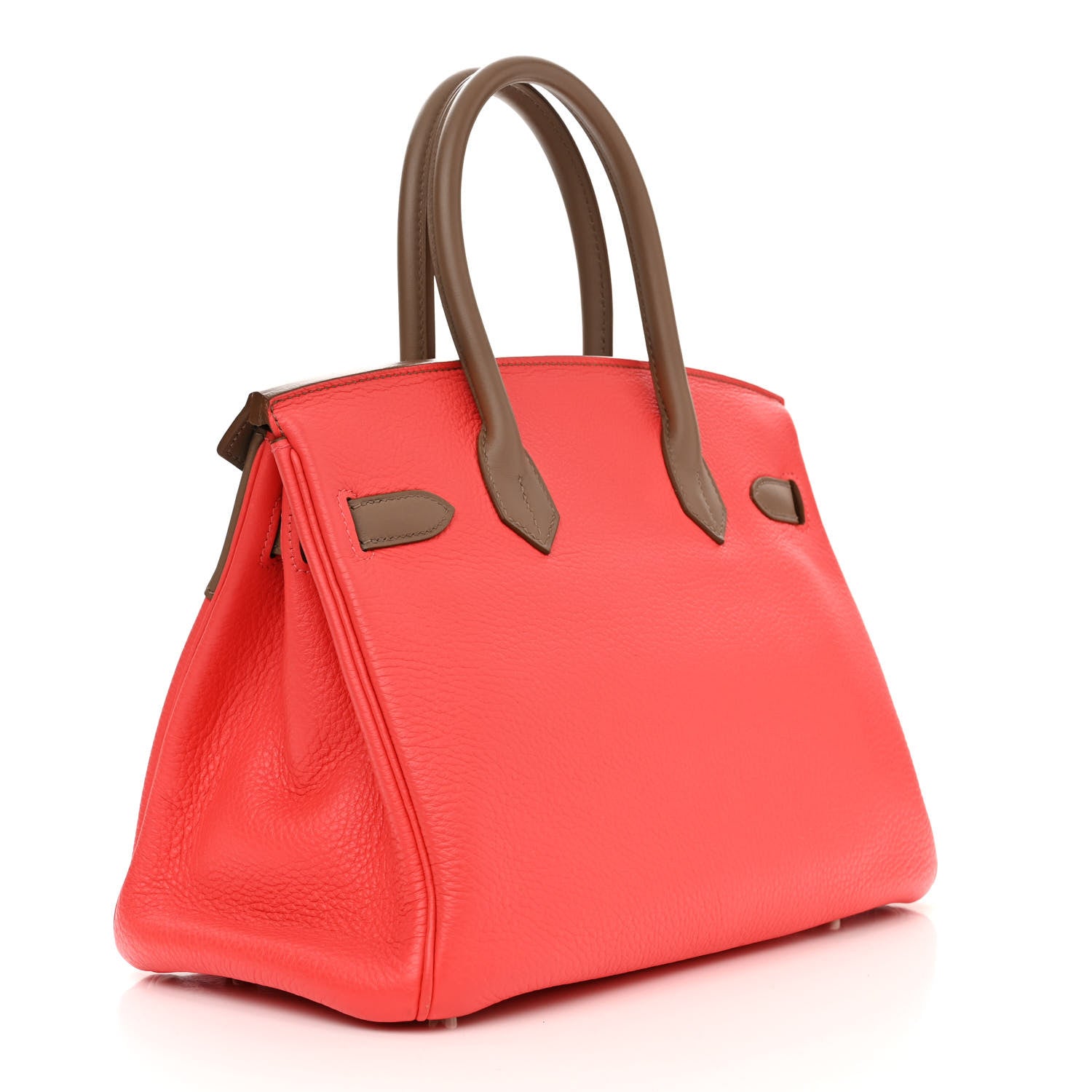 Hermes Taurillon Clemence Tadelakt Swift Tri-Color Birkin 30 Rose Jaipur Argile Etoupe 3 of 12