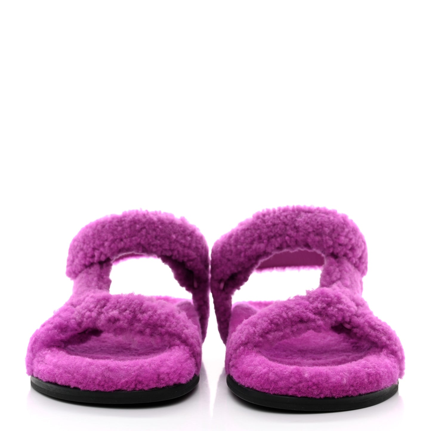 Shearling FF Fendi Feel Sandals 38 Bouganville
