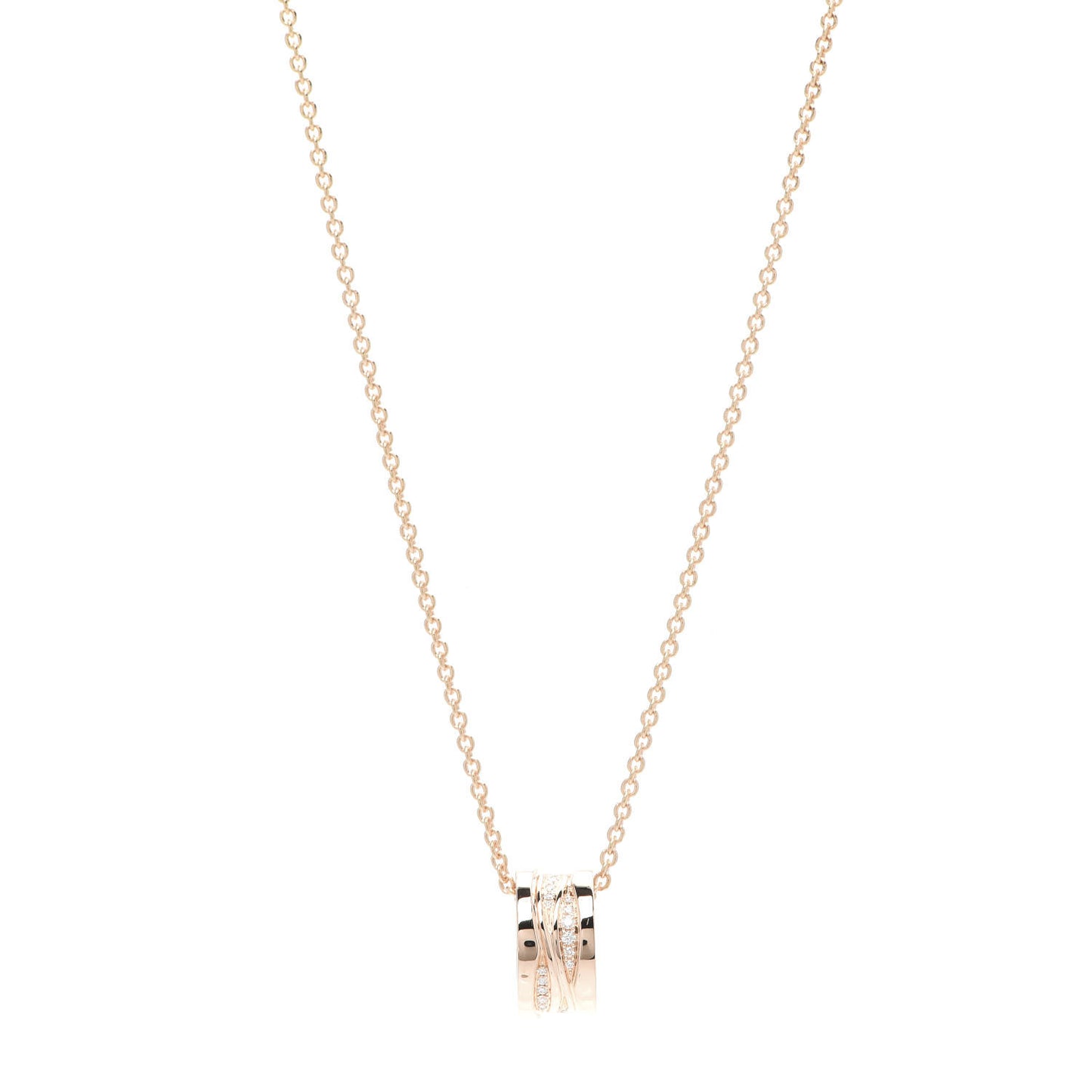 18K Rose Gold Diamond B.Zero1 Legend Pendant Necklace