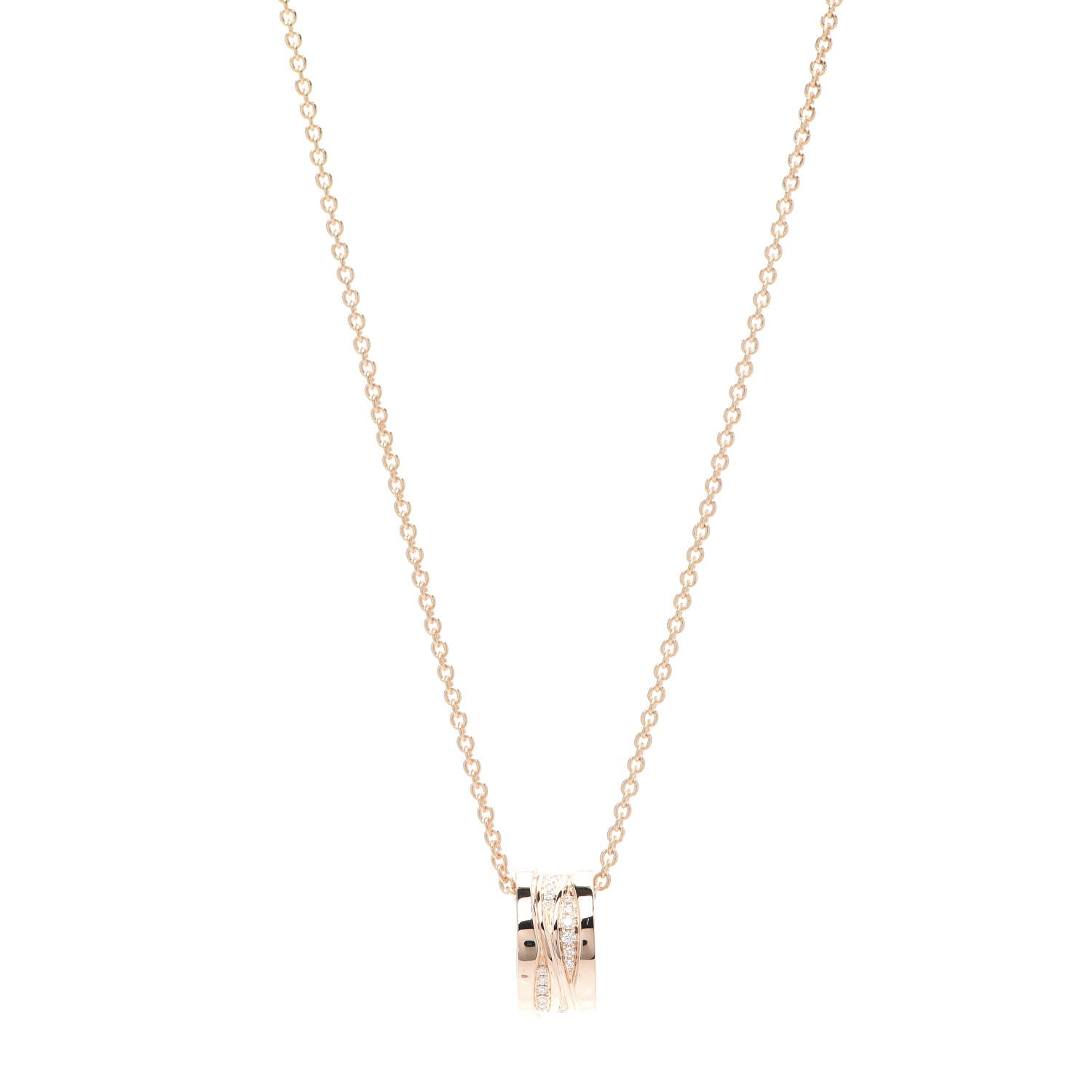 Bulgari 18K Rose Gold Diamond B.Zero1 Legend Pendant Necklace 1 of 8