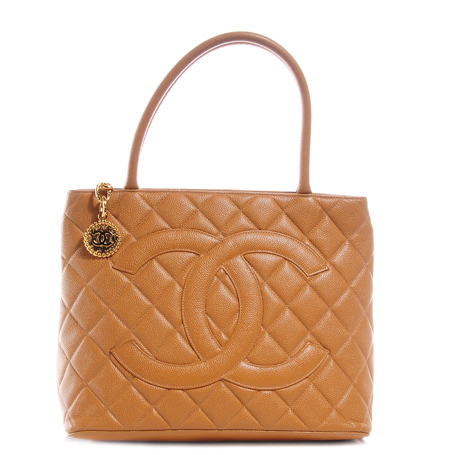 Chanel Caviar Medallion CC Tote Dark Beige 1 of 8