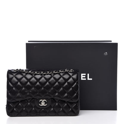 Chanel Lambskin Quilted Jumbo Double Flap Black 10 of 10