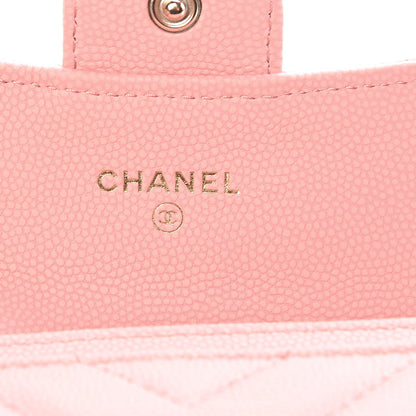 Chanel Caviar Chevron Quilted Card Holder Wallet Pink 6 of 11