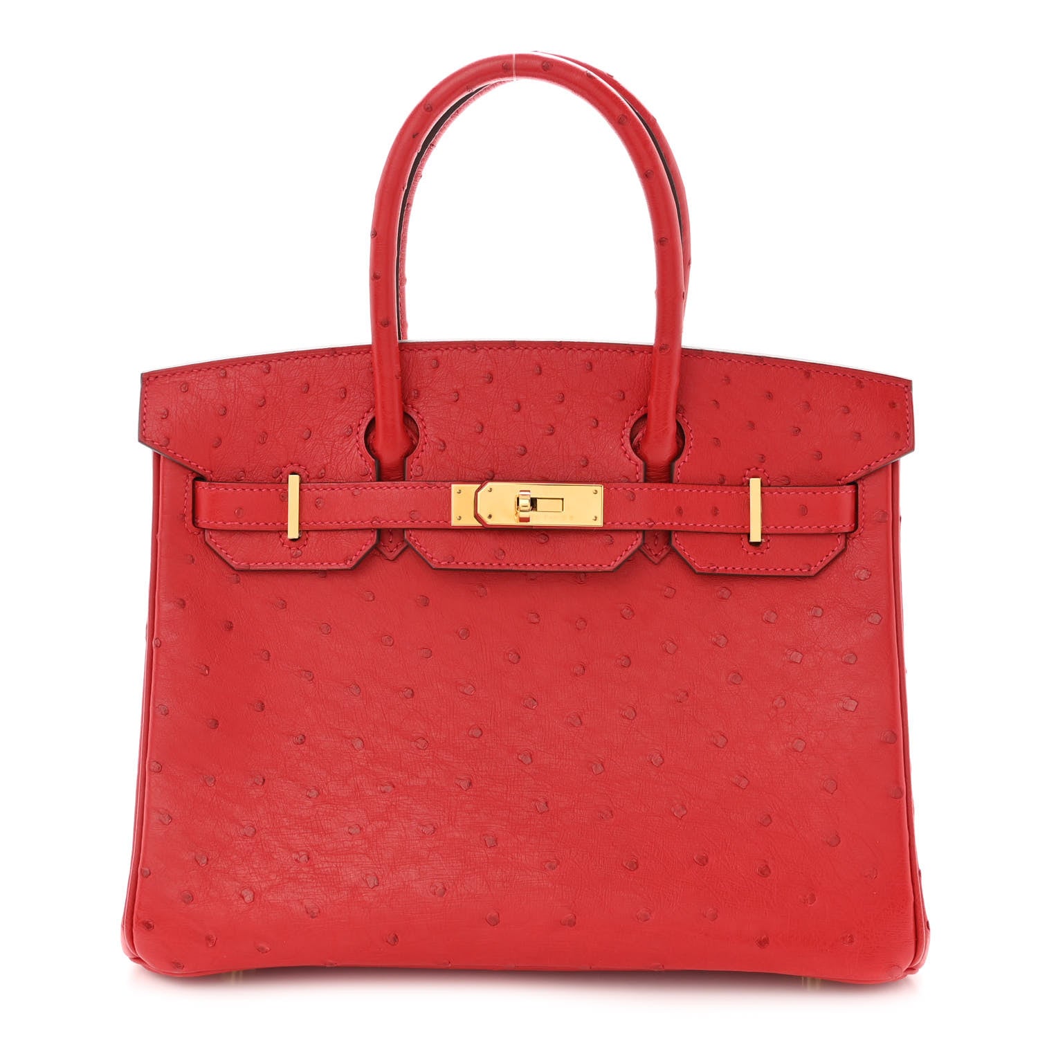 Hermes Ostrich Birkin 30 Rouge Vif 1 of 14