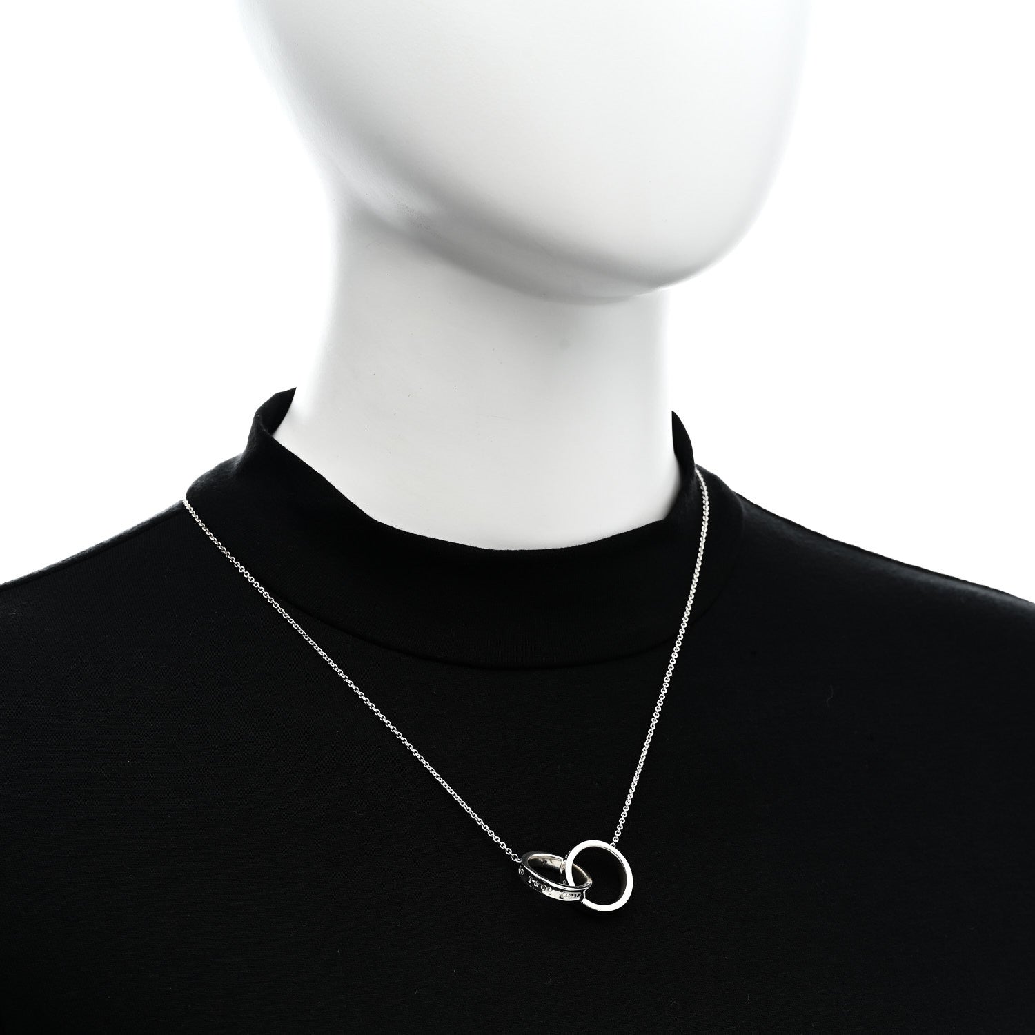 Tiffany Sterling Silver Large 1837 Interlocking Circles Pendant Necklace 2 of 6
