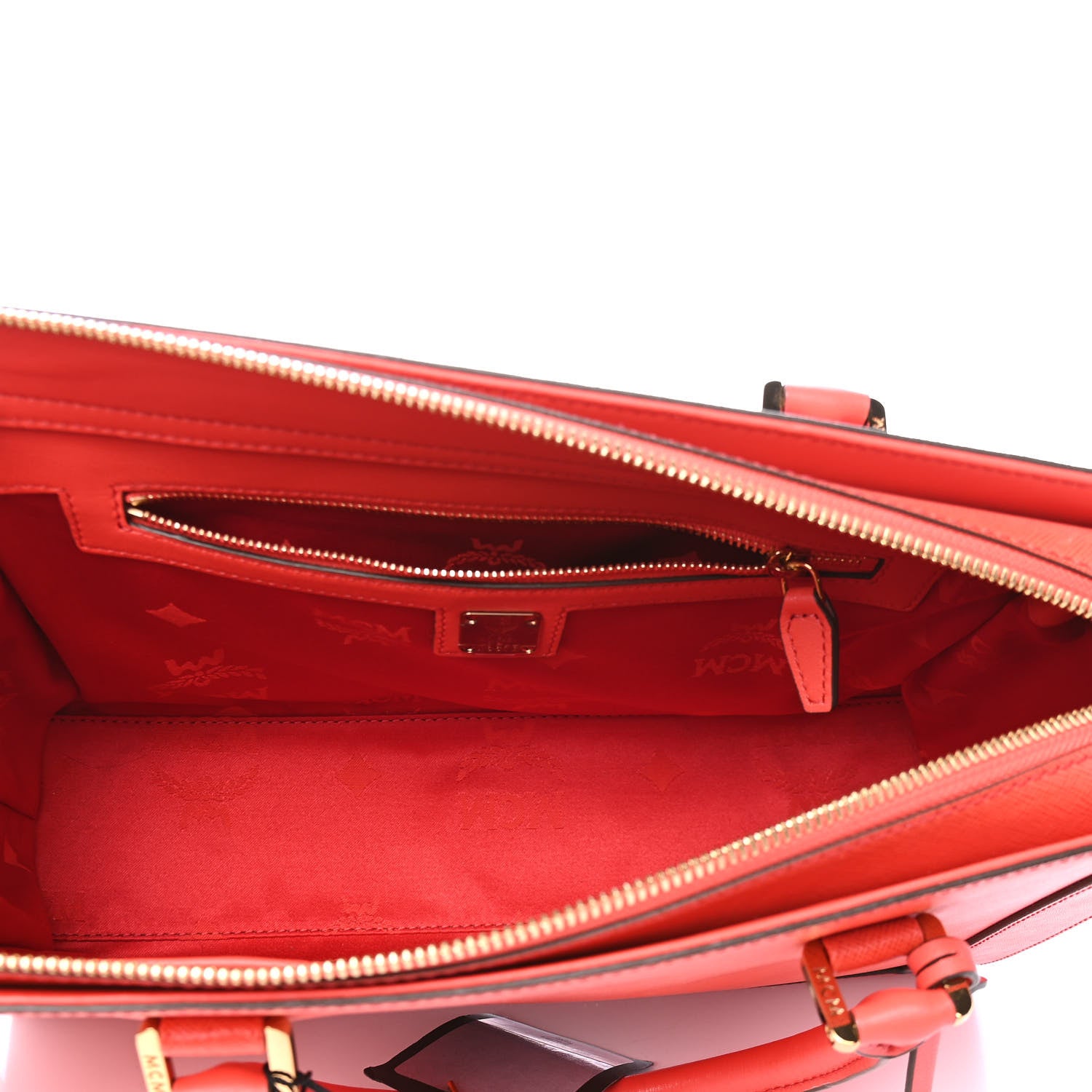 MCM Saffiano Nuovo Tote Hot Coral 4 of 6