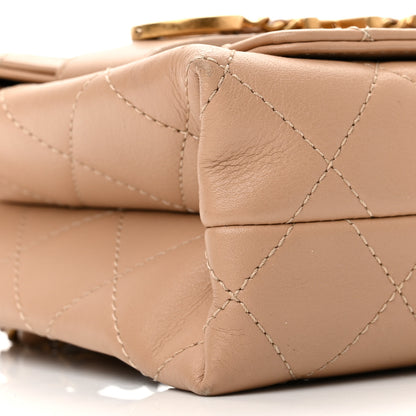 Chanel Calfskin Quilted Enchained Flap Beige 9 of 10