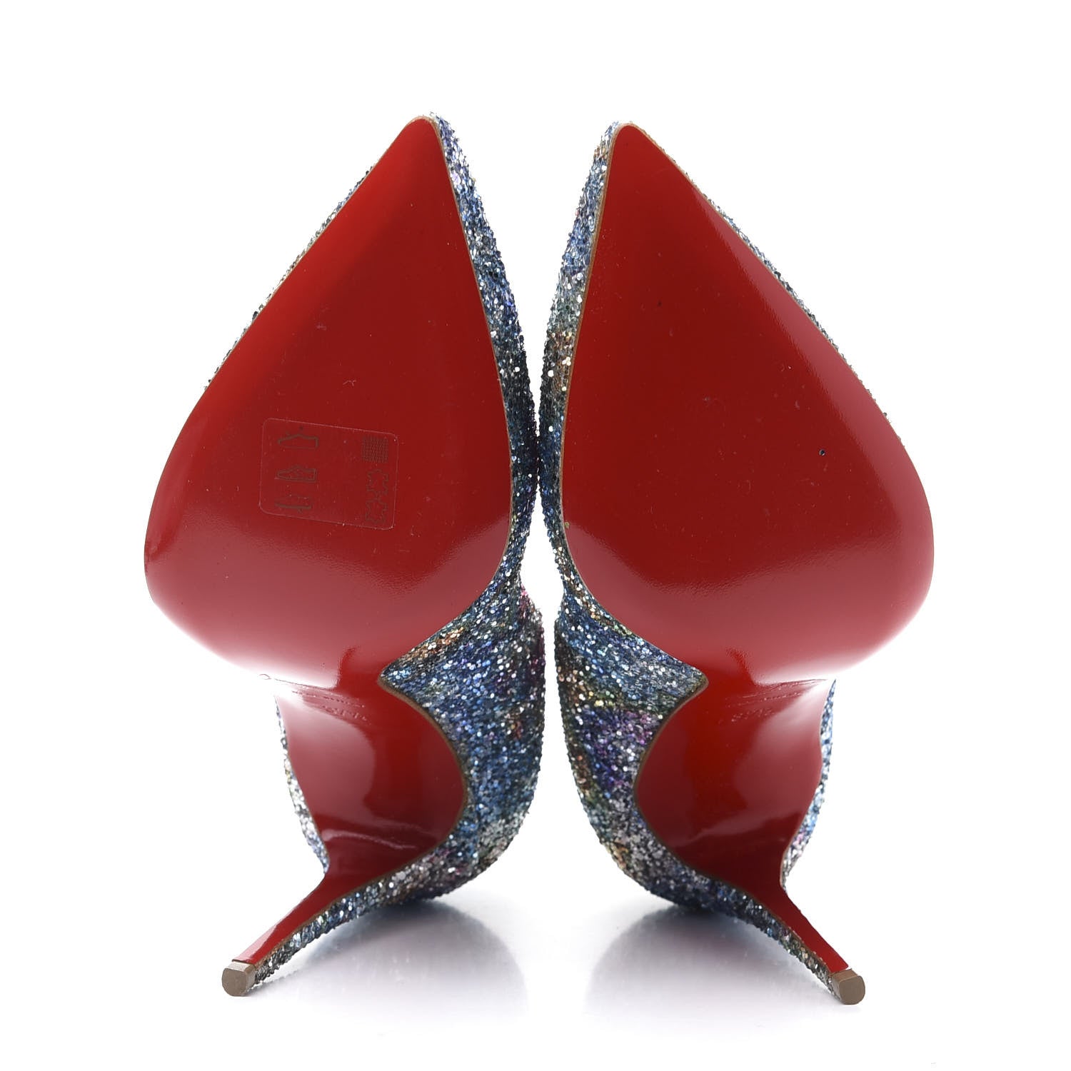 Christian Louboutin Glitter Aqua Ruban Met Pigalle Follies 100 Pumps 37.5 Horizon Gold 6 of 9