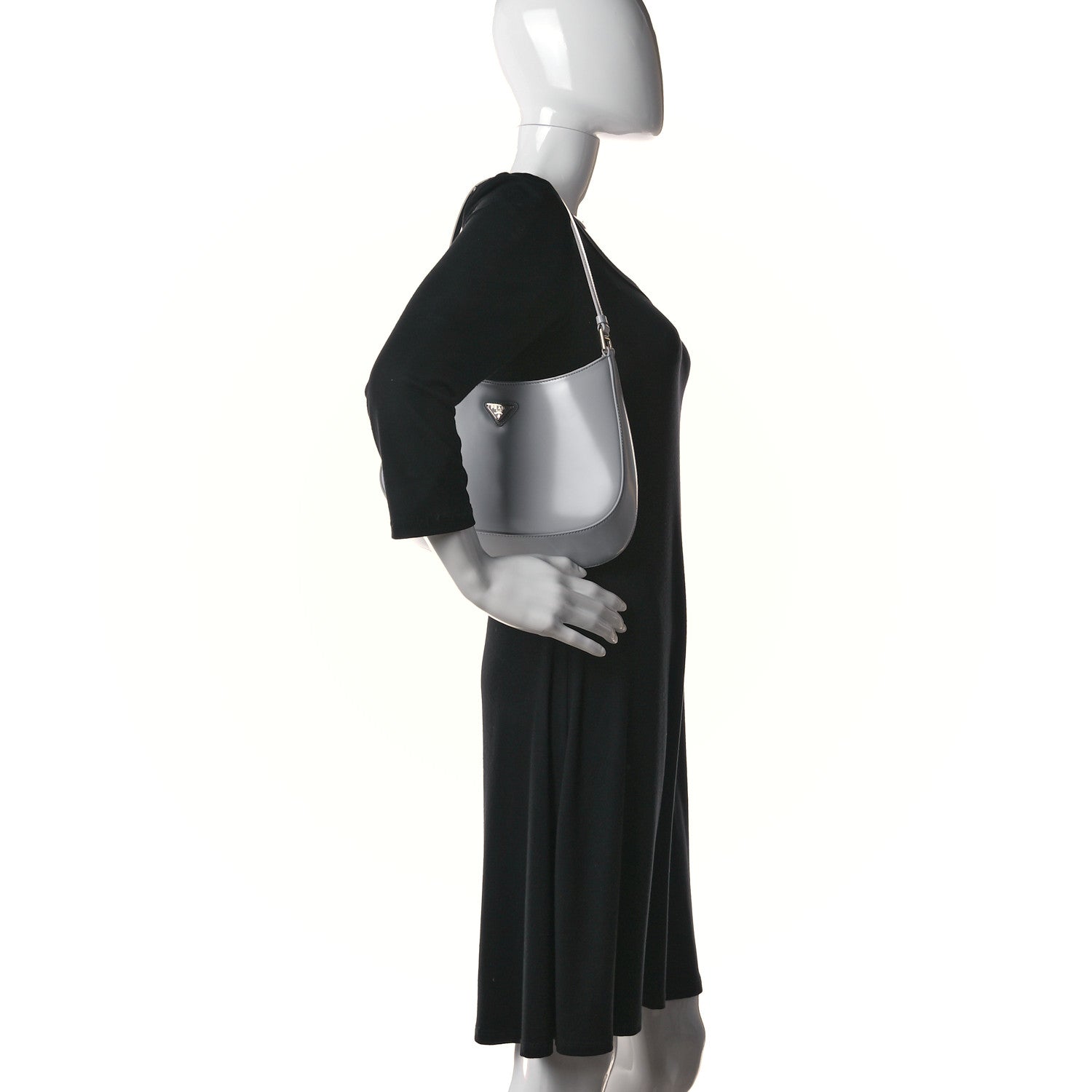 Prada Spazzolato Cleo Shoulder Bag Fiordaliso 2 of 9