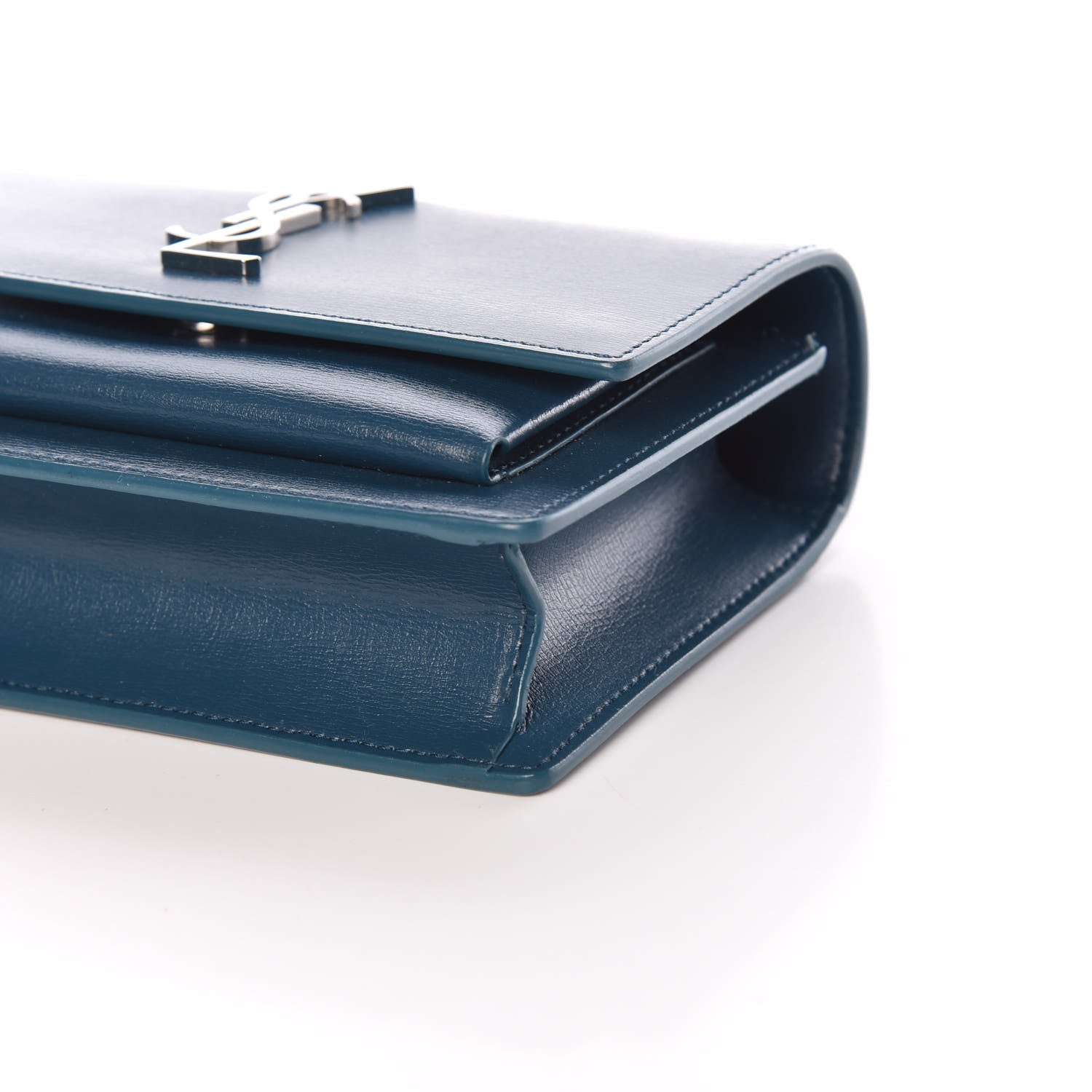 Saint Laurent Calfskin Monogram Sunset Chain Wallet Peacock 8 of 8