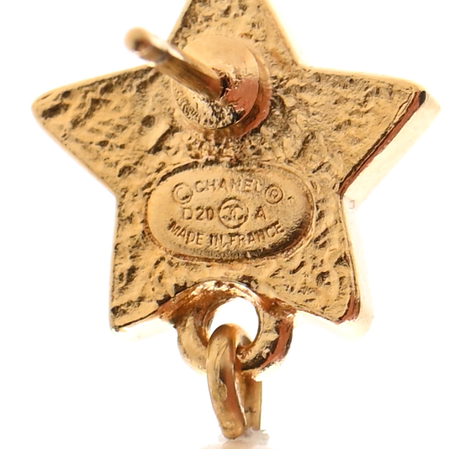 Crystal Pearl CC Star Drop Earrings Gold