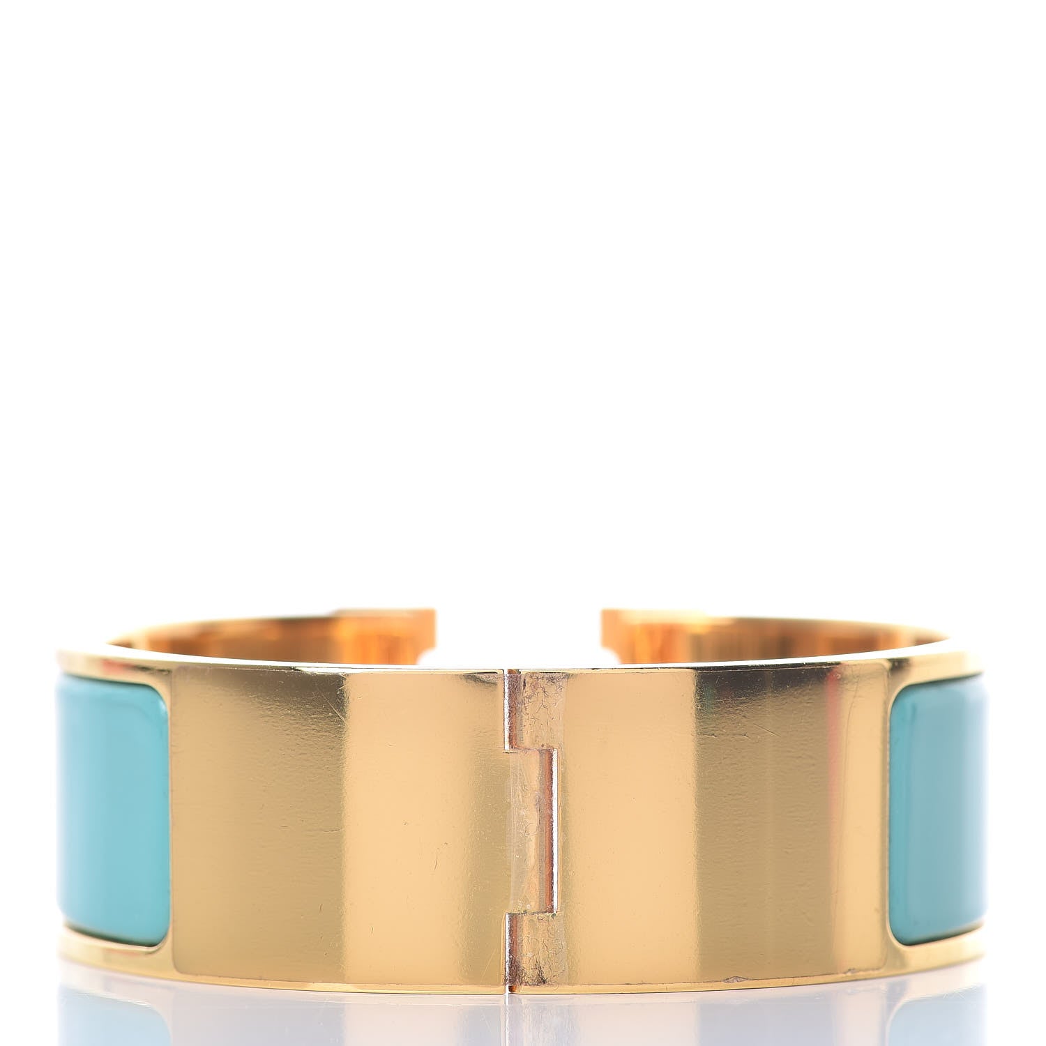 Hermes Enamel Wide Clic Clac H Bracelet PM Bleu Atoll 3 of 8