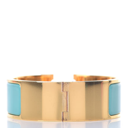 Hermes Enamel Wide Clic Clac H Bracelet PM Bleu Atoll 3 of 8
