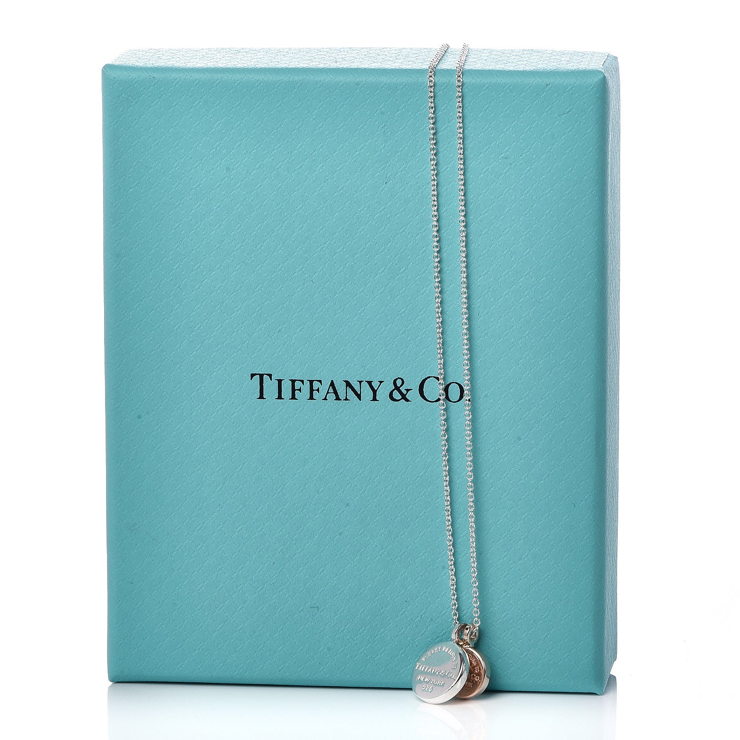 Tiffany Sterling Silver Rubedo Return to Circle Duo Pendant Necklace 6 of 6