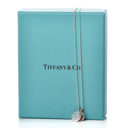 Tiffany Sterling Silver Rubedo Return to Circle Duo Pendant Necklace 6 of 6