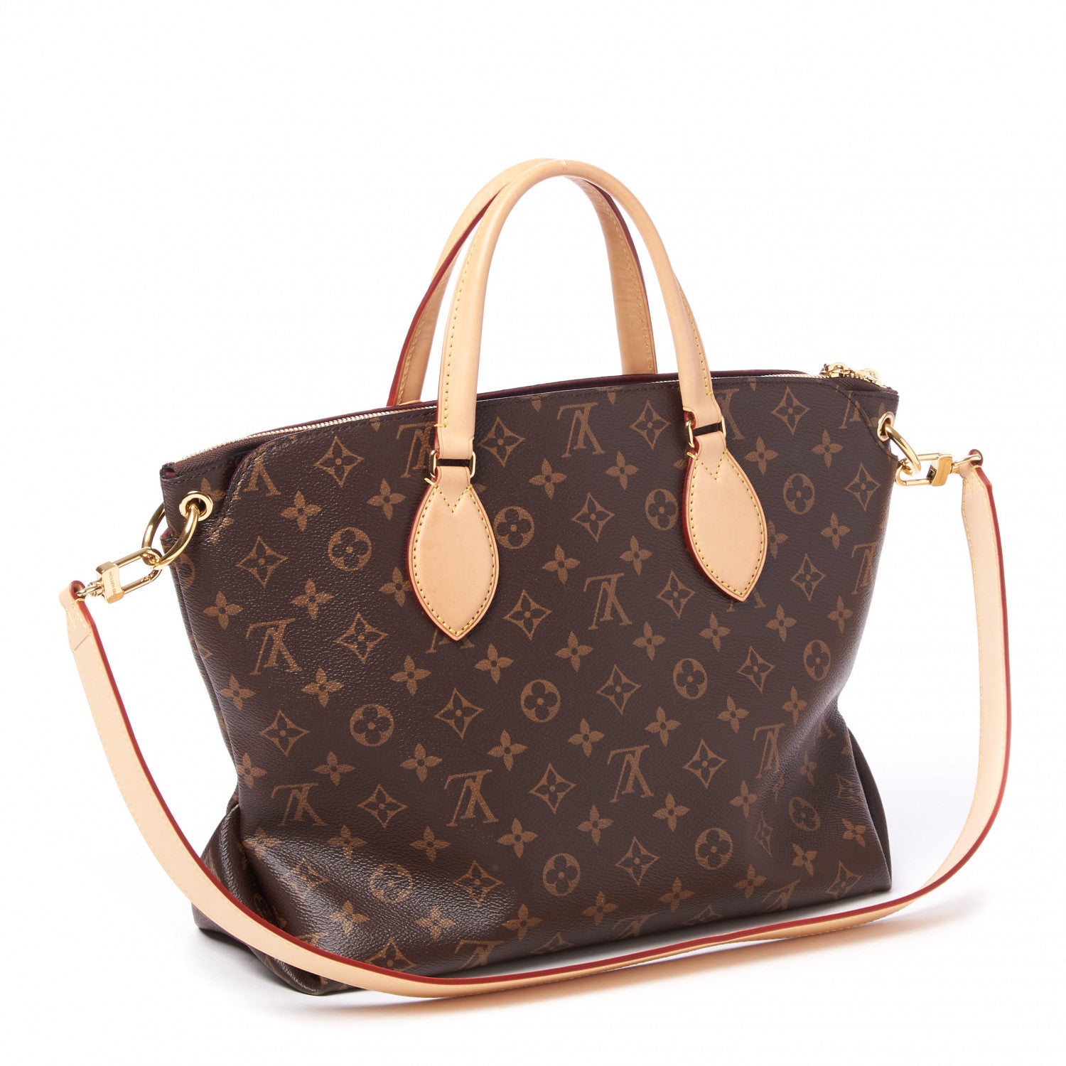 Louis Vuitton Monogram Flower Zipped Tote MM Beige 2 of 9