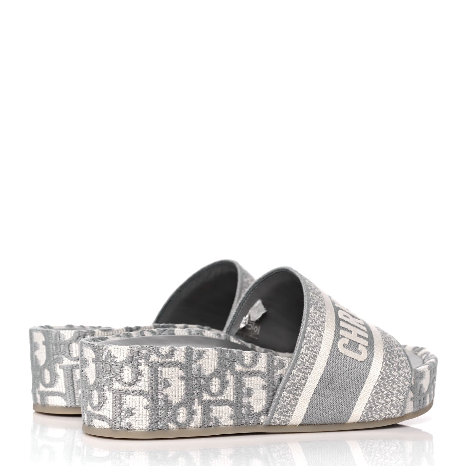 Christian Dior Oblique D-Way Platform Sandals 38 Grey Stone 4 of 8