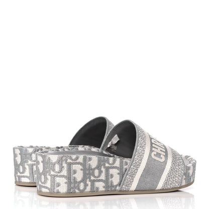 Christian Dior Oblique D-Way Platform Sandals 38 Grey Stone 4 of 8