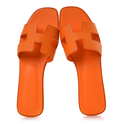 Hermes Epsom Oran Sandals 41 Orange Sunset 2 of 11