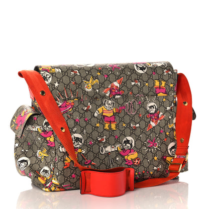 Gucci GG Supreme Monogram Space Cats Diaper Bag Orange 3 of 17