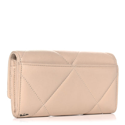 Chanel Shiny Goatskin Quilted Chanel 19 Flap Wallet Beige 3 of 13