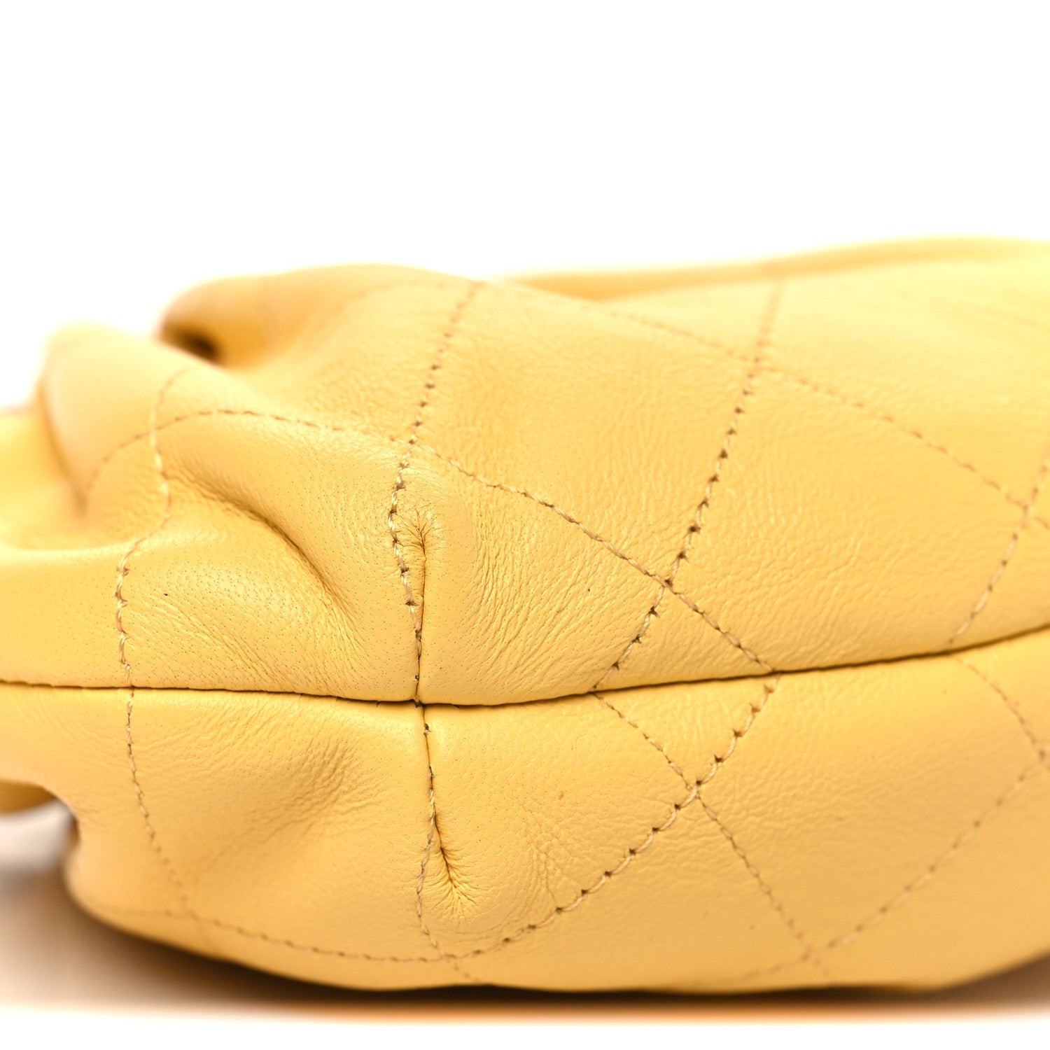 Chanel Lambskin Plexiglass Tortoise Shell Quilted Mini Pouch Yellow 10 of 11