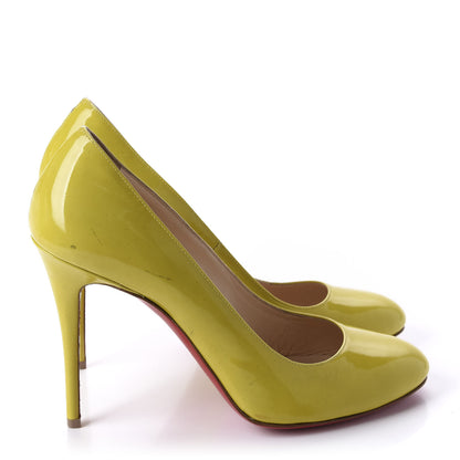 Christian Louboutin Patent Fifi 100 Pumps 38 Lemon 4 of 6