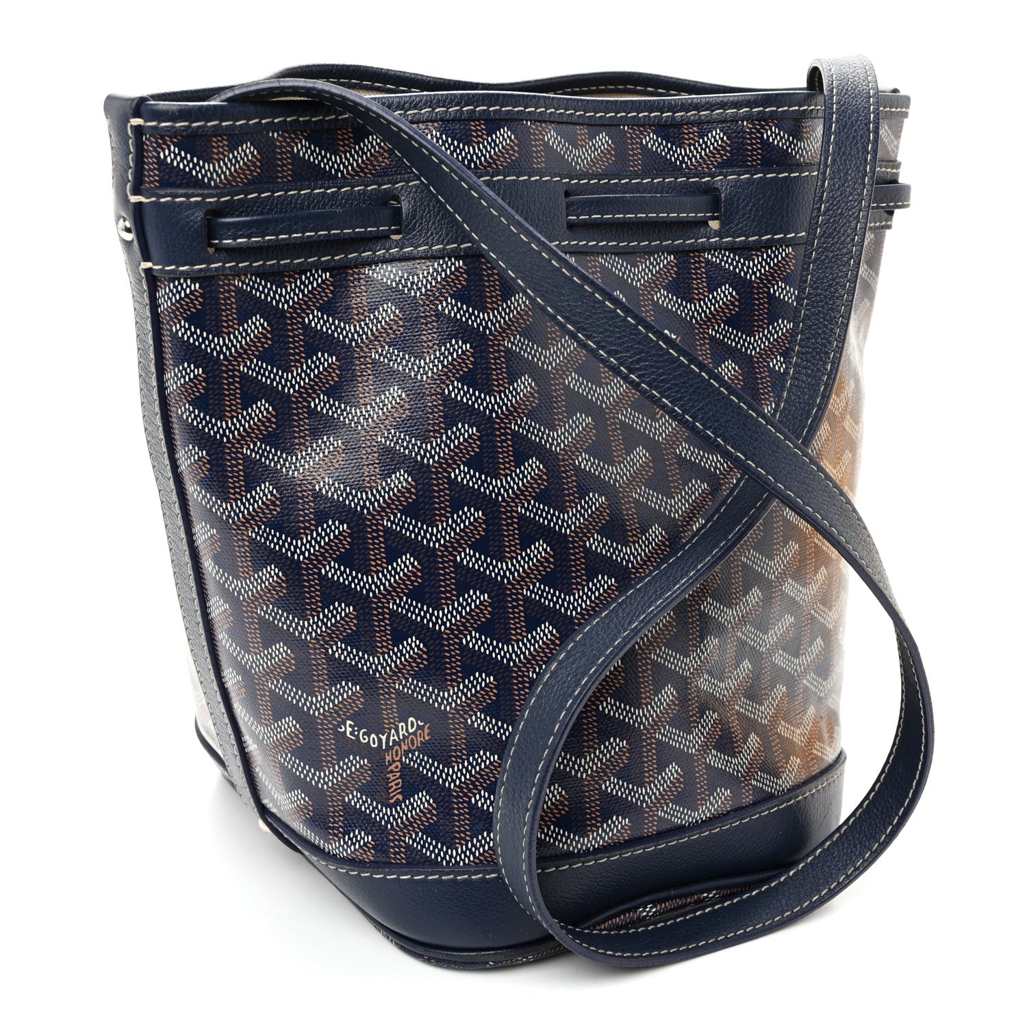Goyard Goyardine Petit Flot Bucket Bag PM Navy 3 of 9