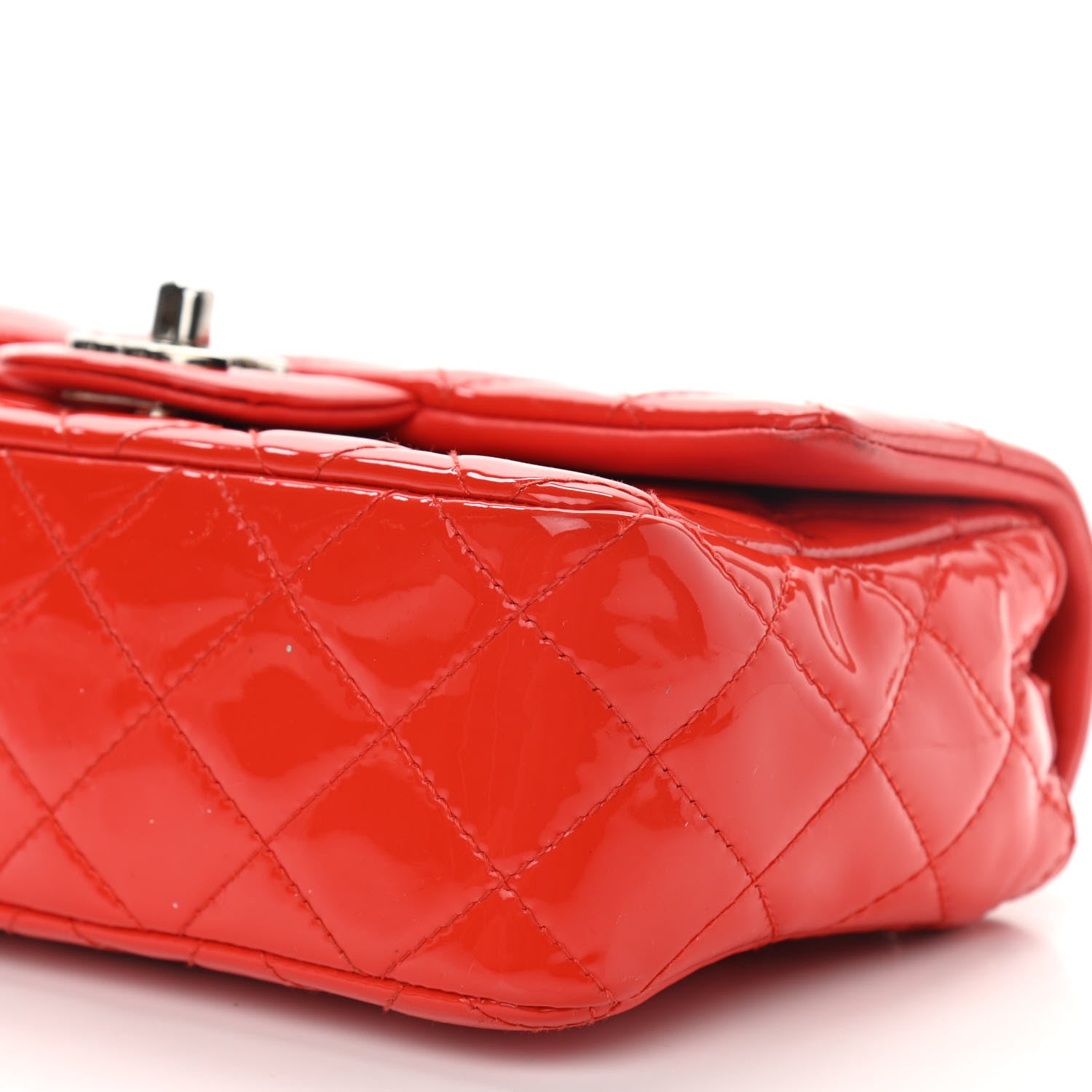 Chanel Patent Calfskin Quilted Mini Rectangular Flap Red 9 of 11