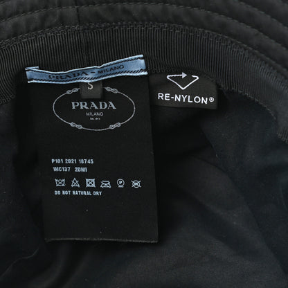 Prada Re-Nylon Metal Triangle Logo Womens Bucket Hat S Black 8 of 8