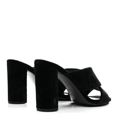 Saint Laurent Velvet LouLou Mules 36 Black 5 of 9