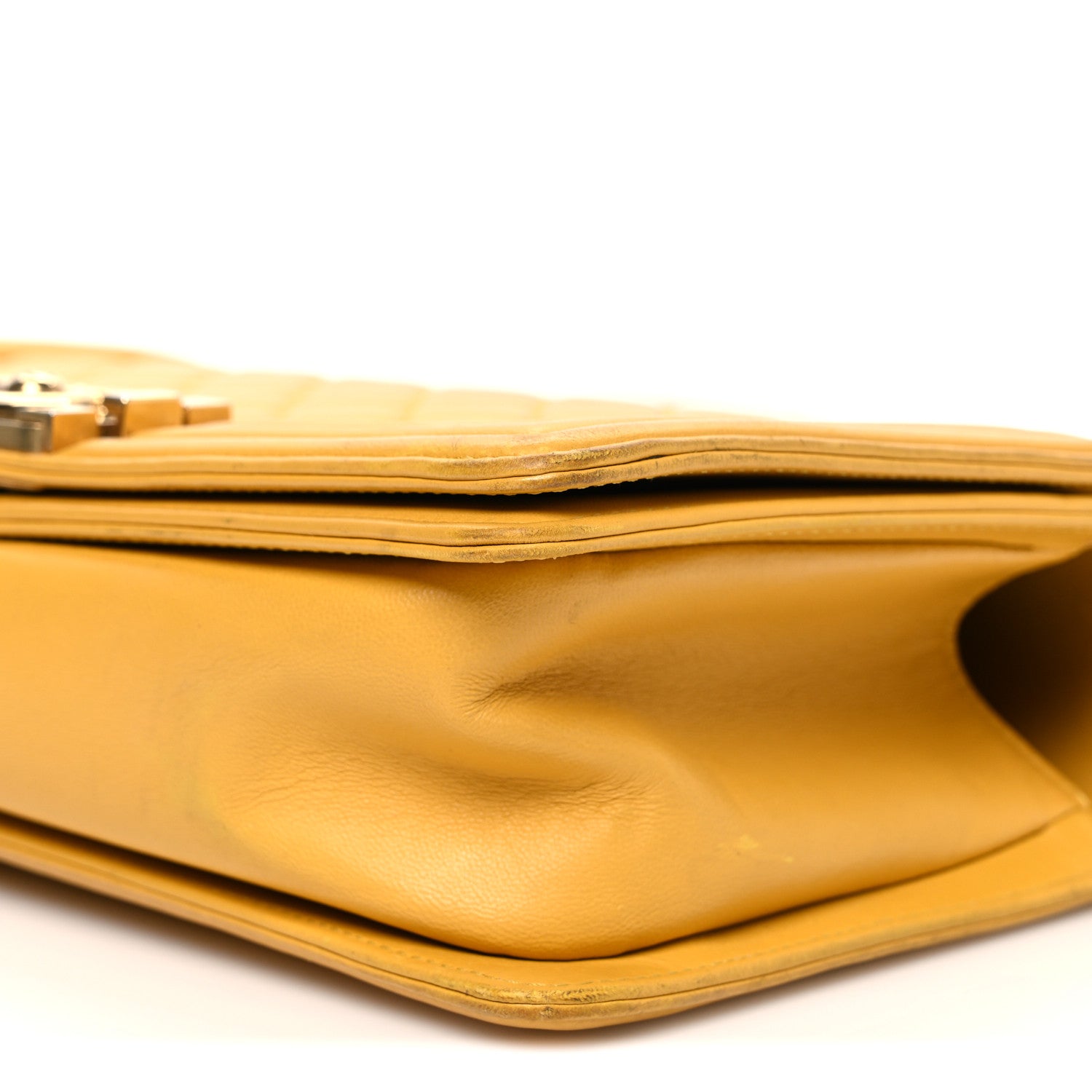 Chanel Lambskin Quilted Medium Boy Flap Yellow 10 of 10