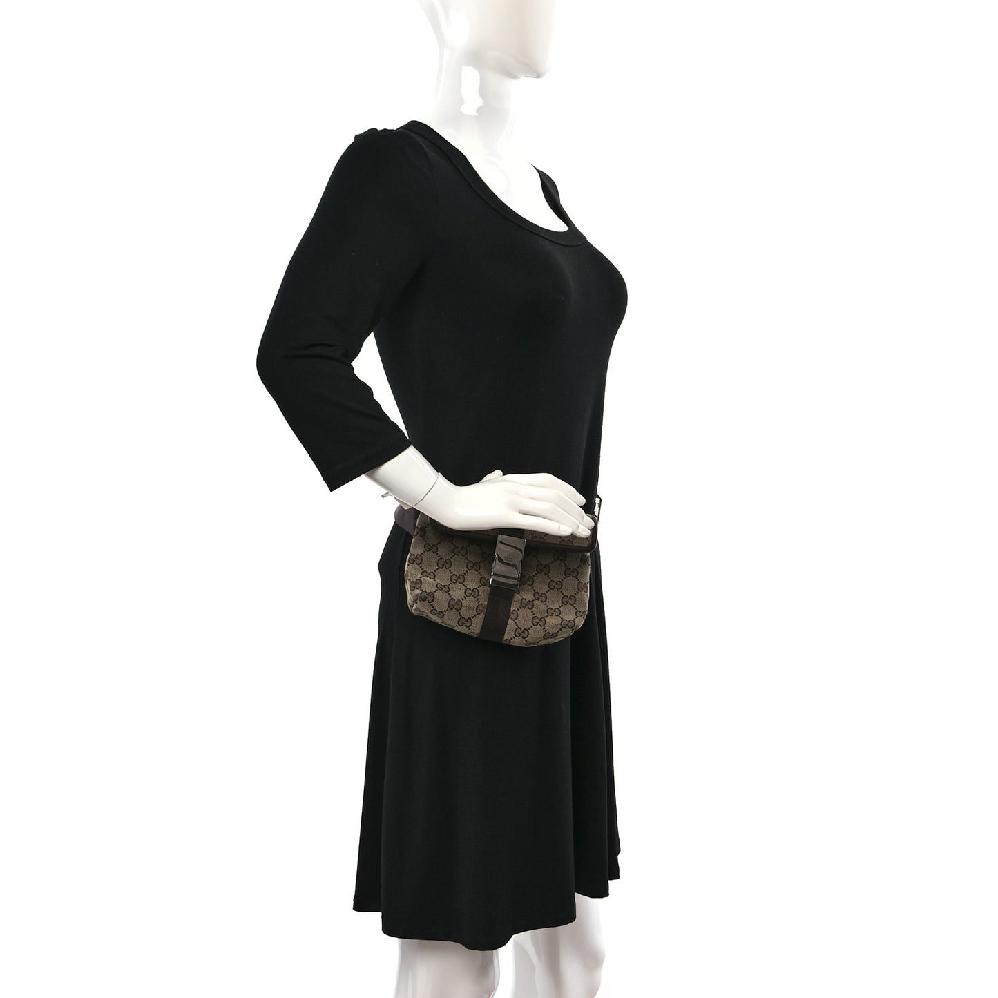 Monogram Waist Pouch Bag Dark Brown