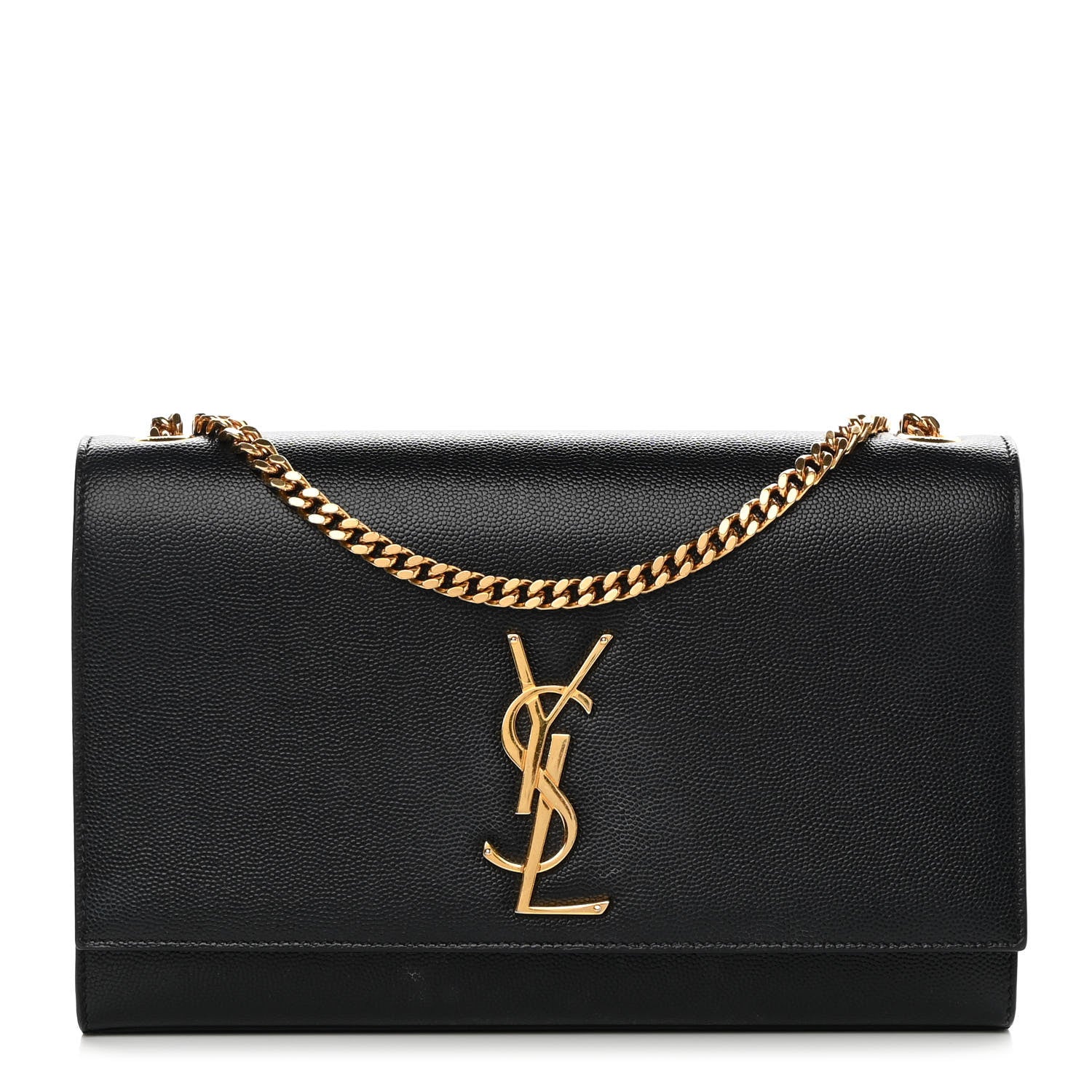 Saint Laurent Grain De Poudre Medium Classic Monogram Kate Satchel Black 1 of 14