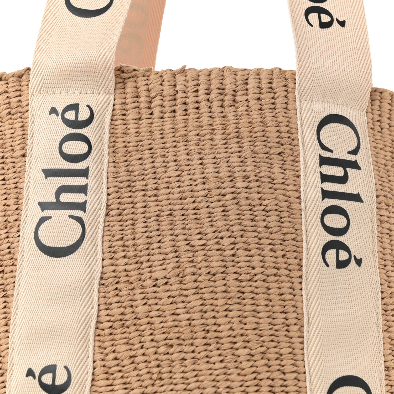 Chloe Raffia Large Woody Tote White 7 of 9
