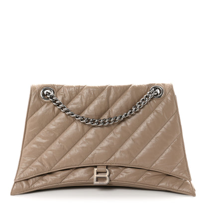 Balenciaga Crushed Calfskin Quilted Large Crush Chain Bag Nude 1 of 9