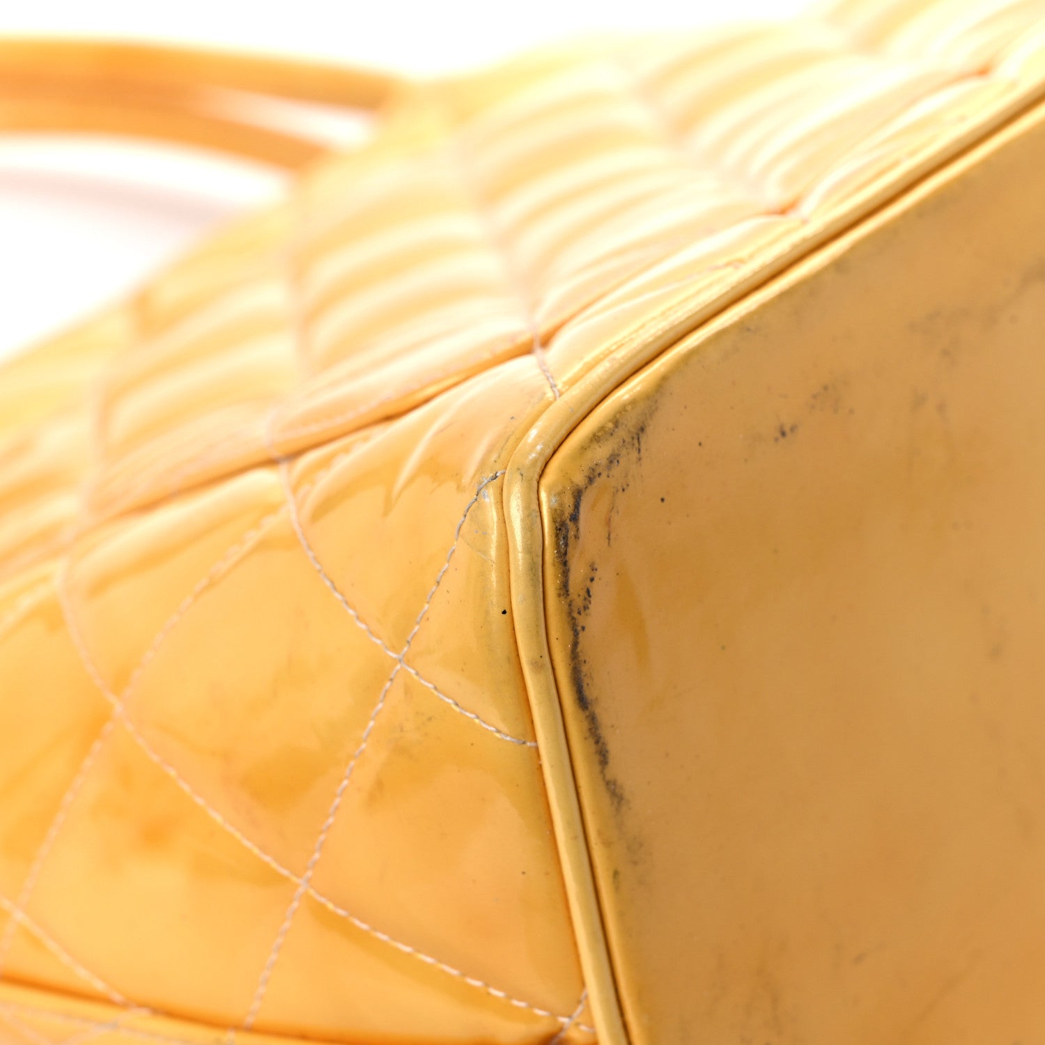 Chanel Patent Quilted Medallion Tote Yellow 10 of 32