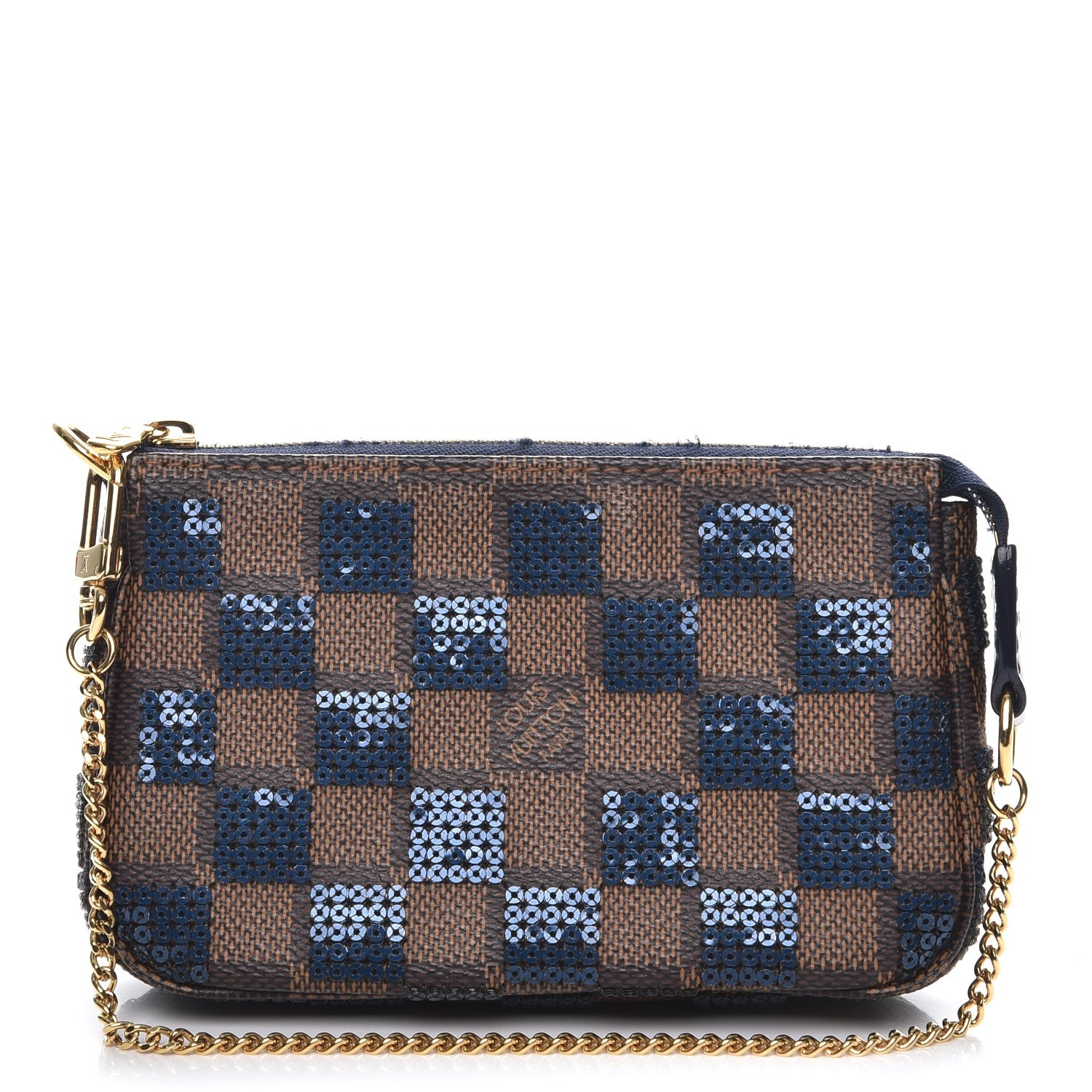 Louis Vuitton Damier Paillettes Mini Pochette Accessories Blue 1 of 11