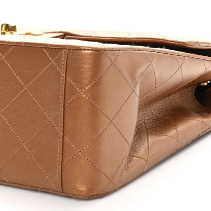 Chanel Metallic Lambskin Quilted XL Jumbo Single Flap Bronze 10 of 11