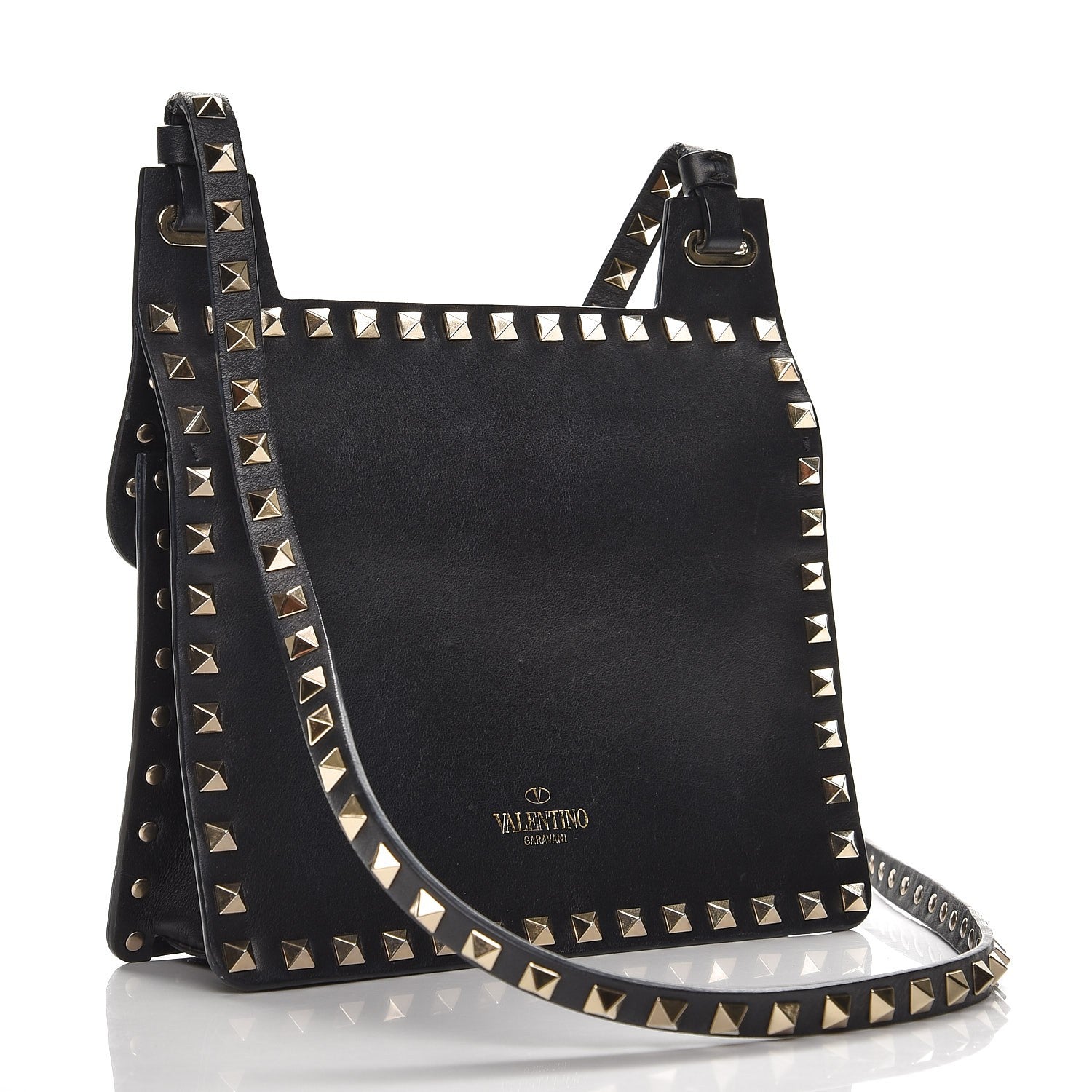 Valentino Garavani Calfskin Rockstud Crossbody Messenger Bag Black 2 of 21