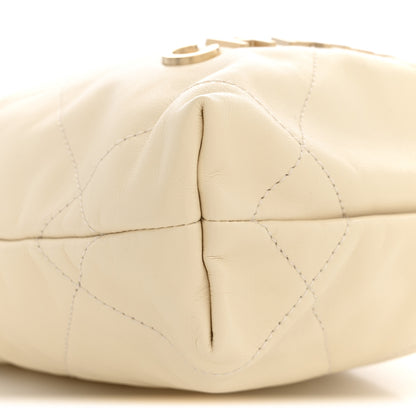 Chanel Shiny Calfskin Quilted Mini Chanel 22 Light Beige 9 of 11