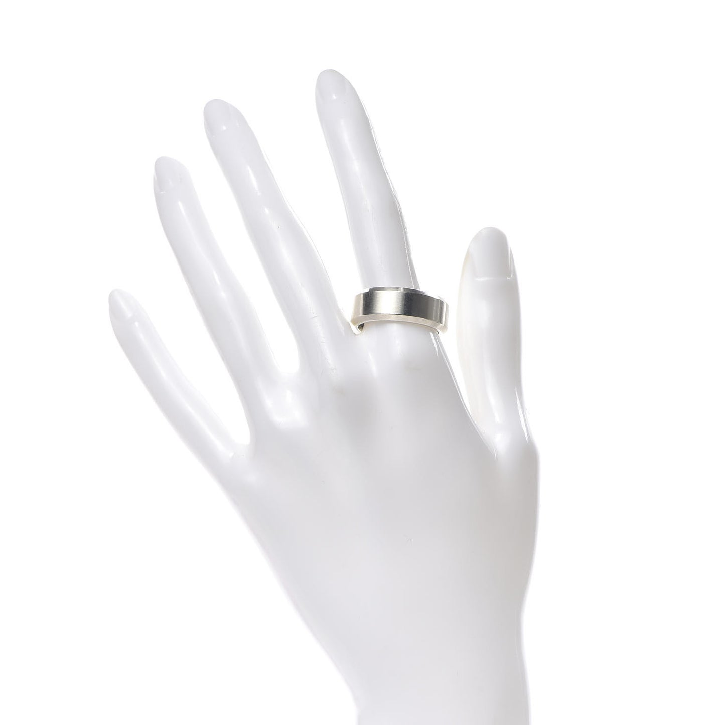 Sterling Silver 8.5mm Beveled Edge Band Ring 61 9.5