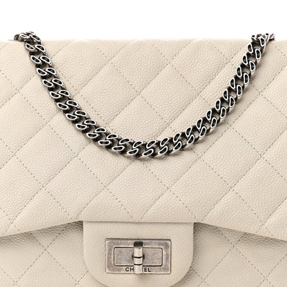 Chanel Caviar Quilted Jumbo Single Flap Bijoux Chain Ivory 8 of 14