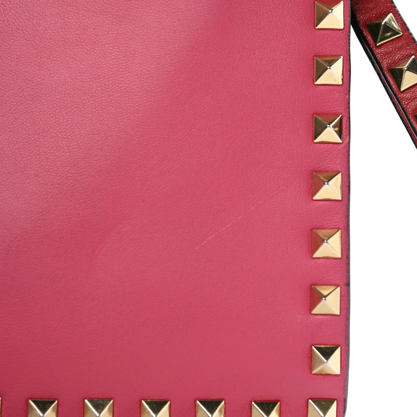 Nappa Rockstud Wristlet Clutch Deep Rose Green Grey Scarlet