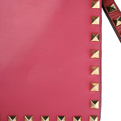 Valentino Garavani Nappa Rockstud Wristlet Clutch Deep Rose Green Grey Scarlet 11 of 13